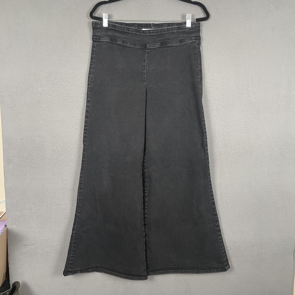 FRAME Jetset Wide-Leg Jeans Womens 2 Black High Rise Relaxed Stretch Denim